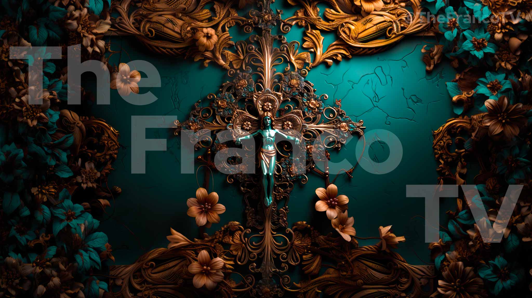 Flowerish Bronze Crucifixion 1